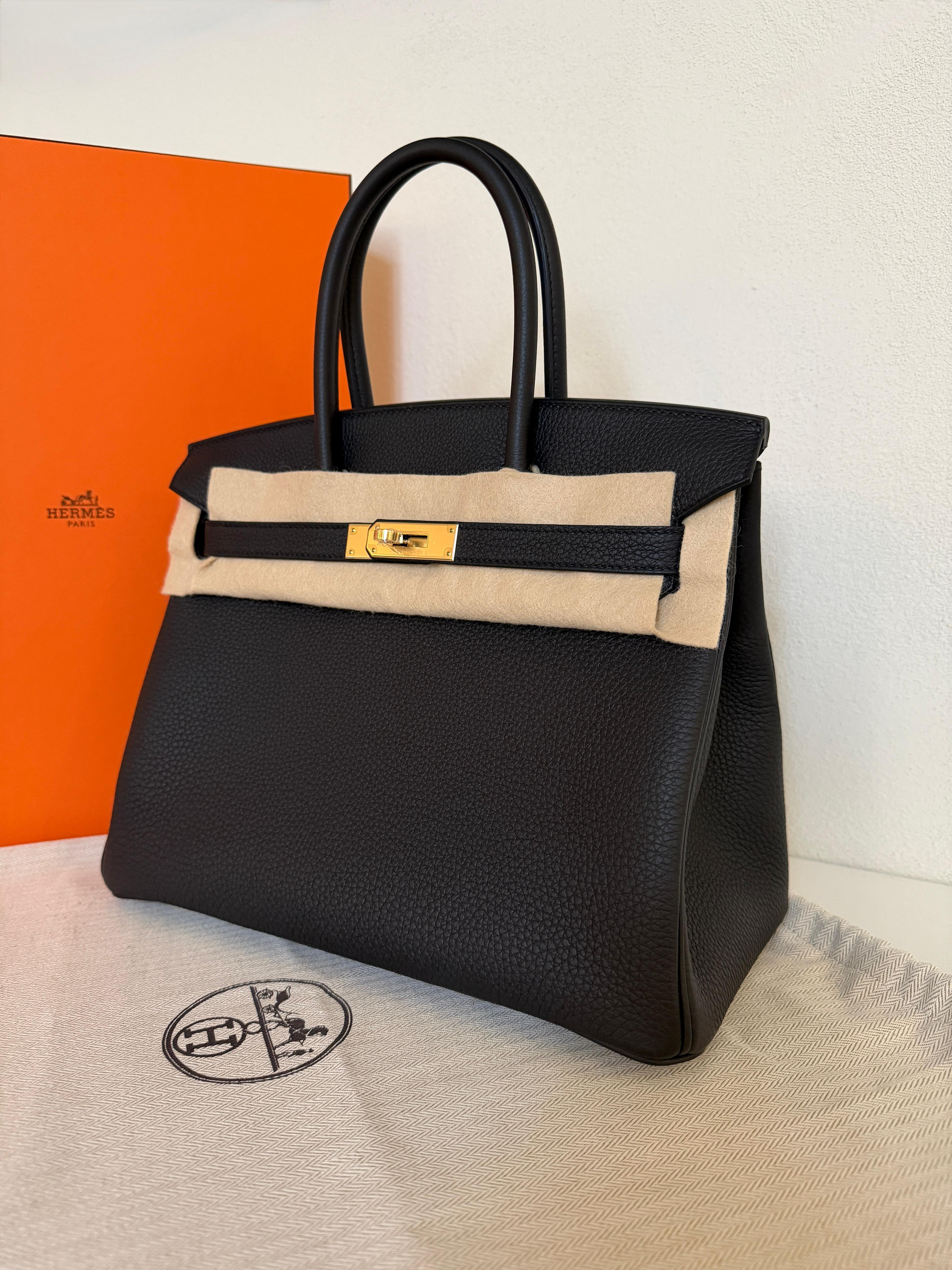 Hermès Birkin 30 colore Black in pelle Togo con hardware dorato